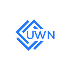 UWN technology letter logo design on white  background. UWN creative initials technology letter logo concept. UWN technology letter design.
