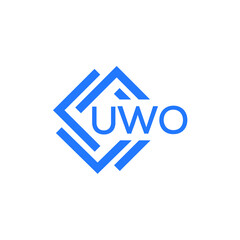 UWO technology letter logo design on white  background. UWO creative initials technology letter logo concept. UWO technology letter design.
