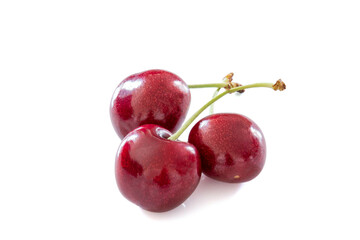 red cherry isolated over white background
