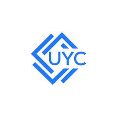 Fototapeta premium UYC technology letter logo design on white background. UYC creative initials technology letter logo concept. UYC technology letter design.