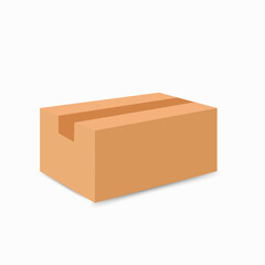 Cardboard box. Delivery and packaging. Transport, delivery. Flat style.