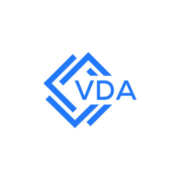 VDA technology letter logo design on white  background. VDA creative initials technology letter logo concept. VDA technology letter design.