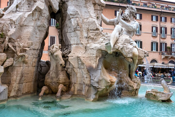 Trevi Fountain, the largest Baroque fountain in the city and one of the most famous fountains in...