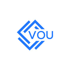VOU technology letter logo design on white  background. VOU creative initials technology letter logo concept. VOU technology letter design.
