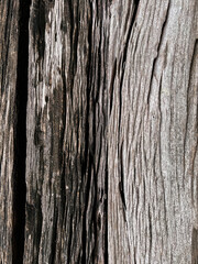 The old wooden floor has many cracks.