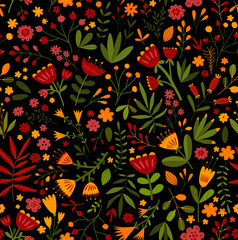 Print. Bright Floral pattern in the small flower. "Ditsy print". Motifs scattered random. Seamless vector texture. Elegant template for fashion prints. Printing with small flowers. Fabric, paper