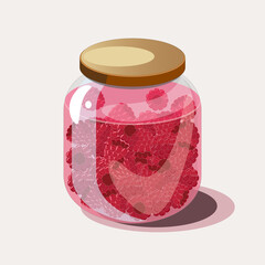 Jar of raspberry