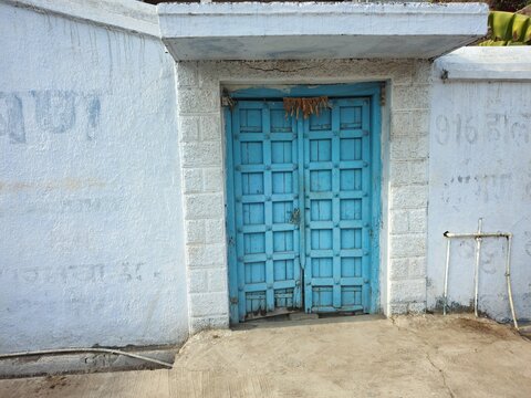 old blue door