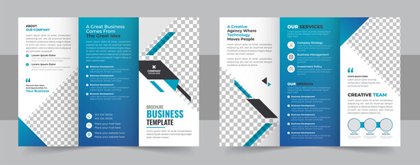 Corporate business trifold brochure template, Creative and Professional tri fold brochure vector design, 