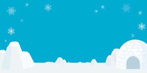 南極の風景　氷　背景イラスト © perori