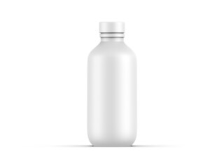 Cosmetic bottle mockup with screw cap isolated on white background. 3d render illustration