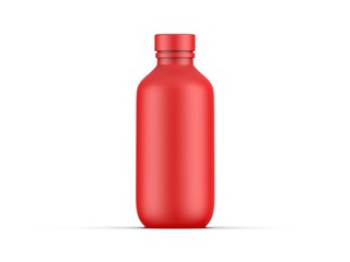 Cosmetic bottle mockup with screw cap isolated on white background. 3d render illustration