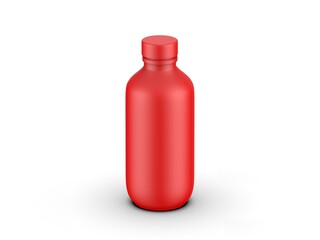Cosmetic bottle mockup with screw cap isolated on white background. 3d render illustration