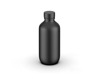 Cosmetic bottle mockup with screw cap isolated on white background. 3d render illustration