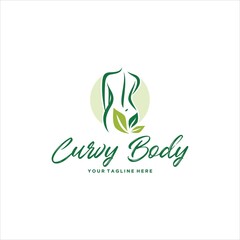 Curvy Woman Body Goals Logo Design Vector Image