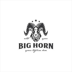 Big Horn Sheep Goat Logo Design Vector Image