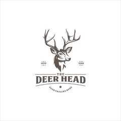 Deer Stag Head Logo Design Vector Image