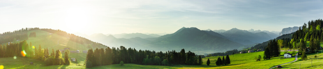 Bregenzer Wald Panorama vom Bödele - obrazy, fototapety, plakaty