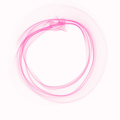 Abstract round transparent figure. Ring of light, veil, smoke