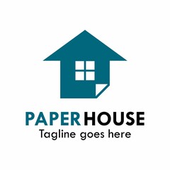Paper house logo template illustration