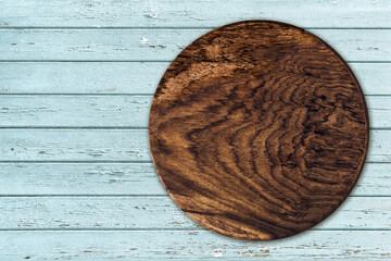 Round wood sign mockup rustic wooden texture background. Farmhouse board