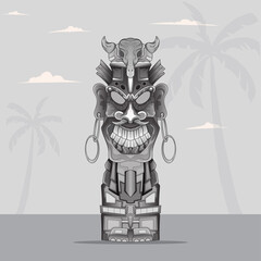 Tiki Mask Vinta ge Traditional Tattoos Design