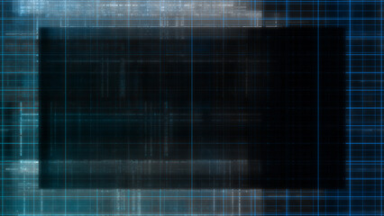 Abstract glitch art grid border background image.