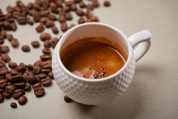 cup with italian coffee, breakfast