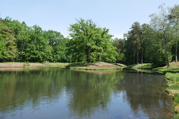 Fototapeta na wymiar Gewässer im Fürst-Pückler-Park in Cottbus