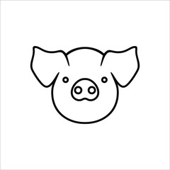 Pig Head Siljouette Illustration for Logo or Graphic Design Element. Vector Illustration