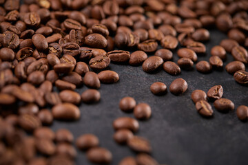 coffee beans on the wooden background