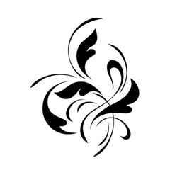 decorative element with stylized leaves and curls. graphic decor