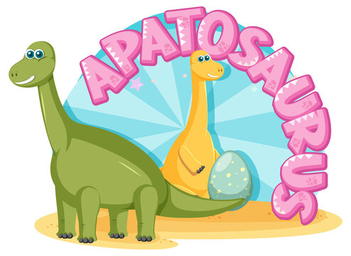Cute apatosaurus dinosaur cartoon character