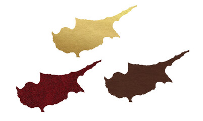 Political divisions. Patriotic sublimation leather textured backgrounds set on white. Cyprus