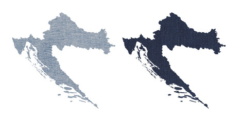 Political divisions. Patriotic sublimation denim textured backgrounds set on white. Croatia