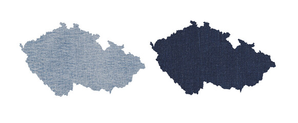 Obraz premium Political divisions. Patriotic sublimation denim textured backgrounds set on white. Czech Republic