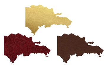 Political divisions. Patriotic sublimation leather textured backgrounds set on white. Dominican Republic