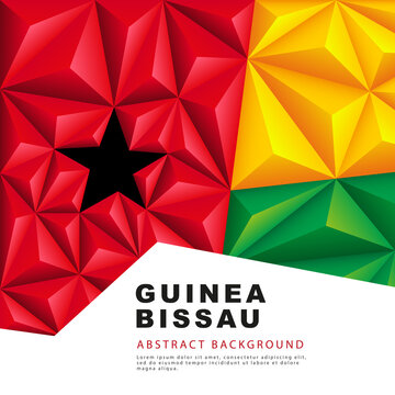 Polygonal flag of Guinea-Bissau. Vector illustration. Abstract background