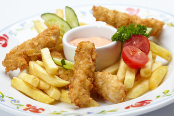 Chicken nuggets with french fries