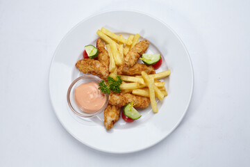 Chicken nuggets with french fries