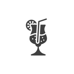 Cocktail glass vector icon