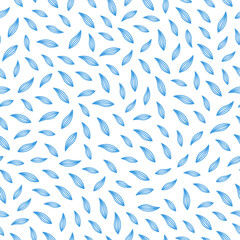 Materiał do szycia Blue abstract flower leaves seamless pattern.