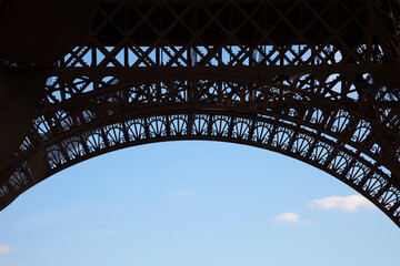 Detial of Eiffel Tower in Paris France