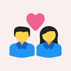 Couple icon in flat style, use for website mobile app presentation