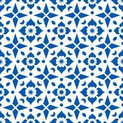 Blue abstract design seamless pattern.