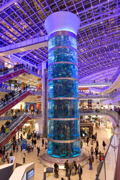 Interior of Aviapark shopping mall in Moscow