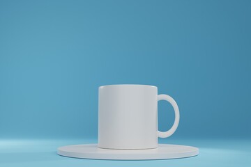 3d rendering white mug mockup