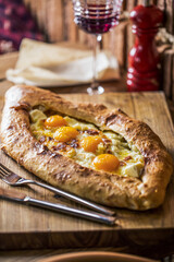 Georgian food, Adjarian Khachapuri, Georgian Restaurant