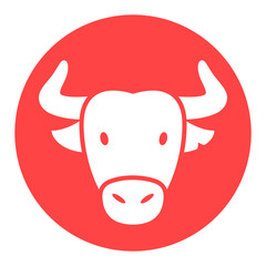 Spanish bull buffalo icon. Animal head vector