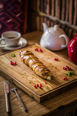 Georgian food, Khachapuri on a Skewer, Restaurant food